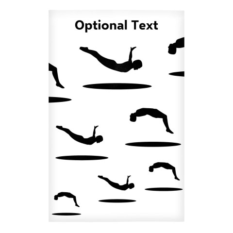 Regular (38cm x 25cm) (Trampolining Icon) White - Stretch Polyester (Optional Personalised Gift Text)
