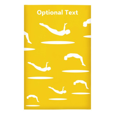 Regular (38cm x 25cm) (Trampolining Icon) Yellow - Stretch Polyester (Optional Personalised Gift Text)