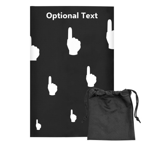 Regular (38cm x 25cm) (We Are No. 1 Icon) Black - Stretch Polyester (Optional Personalised Gift Text) with Small Black Storage Pouch