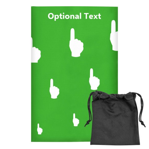 Regular (38cm x 25cm) (We Are No. 1 Icon) Bright Green - Stretch Polyester (Optional Personalised Gift Text) with Small Black Storage Pouch