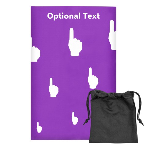 Regular (38cm x 25cm) (We Are No. 1 Icon) Purple - Stretch Polyester (Optional Personalised Gift Text) with Small Black Storage Pouch