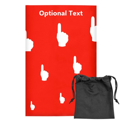 Regular (38cm x 25cm) (We Are No. 1 Icon) Red - Stretch Polyester (Optional Personalised Gift Text) with Small Black Storage Pouch
