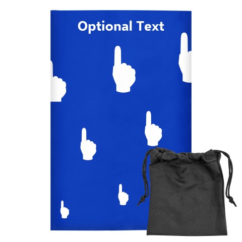 Regular (38cm x 25cm) (We Are No. 1 Icon) Royal Blue - Stretch Polyester (Optional Personalised Gift Text) with Small Black Storage Pouch