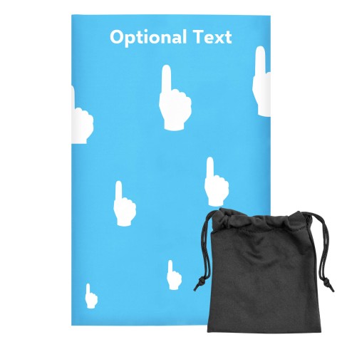 Regular (38cm x 25cm) (We Are No. 1 Icon) Sky Blue - Stretch Polyester (Optional Personalised Gift Text) with Small Black Storage Pouch