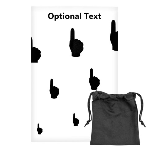 Regular (38cm x 25cm) (We Are No. 1 Icon) White - Stretch Polyester (Optional Personalised Gift Text) with Small Black Storage Pouch