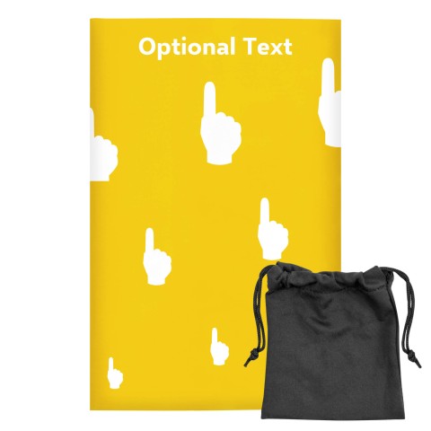 Regular (38cm x 25cm) (We Are No. 1 Icon) Yellow - Stretch Polyester (Optional Personalised Gift Text) with Small Black Storage Pouch