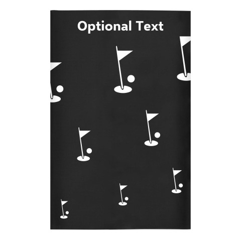 Regular (38cm x 25cm) (Golf Icon) Black - Stretch Polyester (Optional Personalised Gift Text)