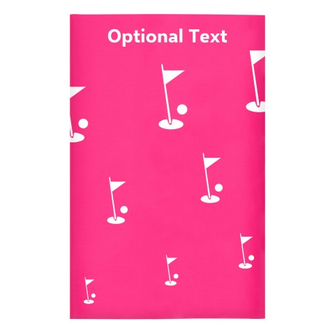Regular (38cm x 25cm) (Golf Icon) Fuchsia Pink - Stretch Polyester (Optional Personalised Gift Text)