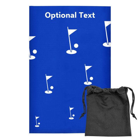 Regular (38cm x 25cm) (Golf Icon) Royal Blue - Stretch Polyester (Optional Personalised Gift Text) with Small Black Storage Pouch