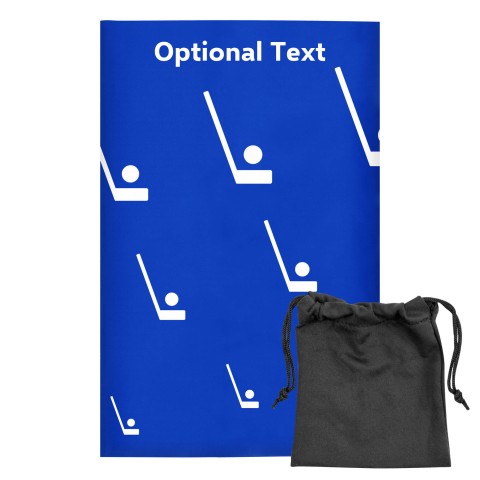 Regular (38cm x 25cm) (Hockey Icon) Royal Blue - Stretch Polyester (Optional Personalised Gift Text) with Small Black Storage Pouch