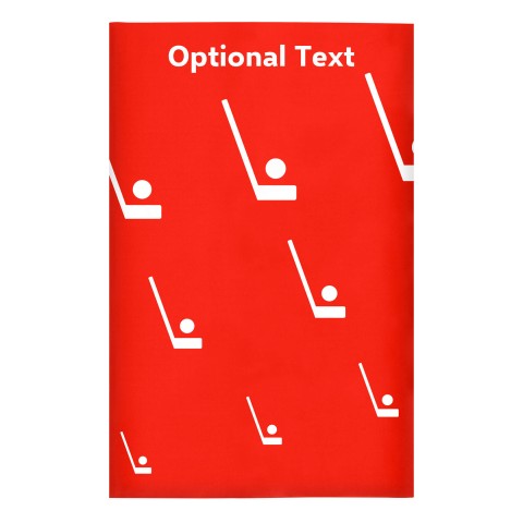 Regular (38cm x 25cm) (Hockey Icon) Red - Stretch Polyester (Optional Personalised Gift Text)