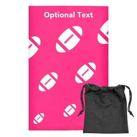 Regular (38cm x 25cm) (Rugby Icon) Fuchsia Pink - Stretch Polyester (Optional Personalised Gift Text) with Small Black Storage Pouch