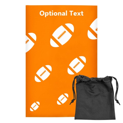 Regular (38cm x 25cm) (Rugby Icon) Orange - Stretch Polyester (Optional Personalised Gift Text) with Small Black Storage Pouch