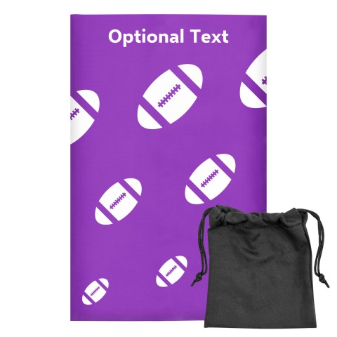 Regular (38cm x 25cm) (Rugby Icon) Purple - Stretch Polyester (Optional Personalised Gift Text) with Small Black Storage Pouch