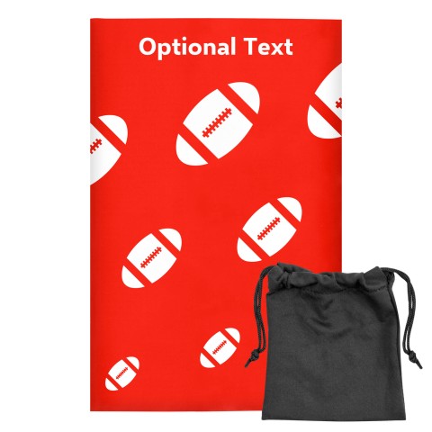 Regular (38cm x 25cm) (Rugby Icon) Red - Stretch Polyester (Optional Personalised Gift Text) with Small Black Storage Pouch