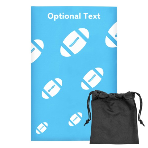 Regular (38cm x 25cm) (Rugby Icon) Sky Blue - Stretch Polyester (Optional Personalised Gift Text) with Small Black Storage Pouch