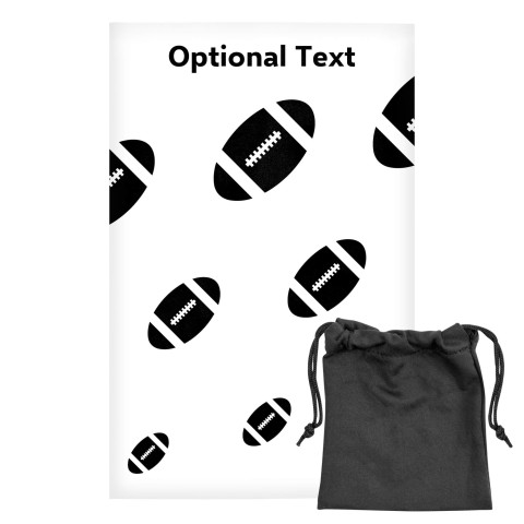 Regular (38cm x 25cm) (Rugby Icon) White - Stretch Polyester (Optional Personalised Gift Text) with Small Black Storage Pouch