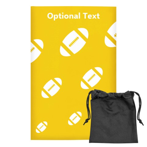 Regular (38cm x 25cm) (Rugby Icon) Yellow - Stretch Polyester (Optional Personalised Gift Text) with Small Black Storage Pouch