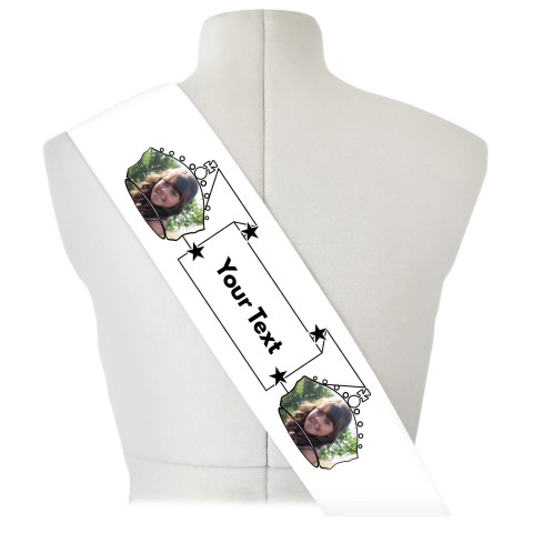 (180cm x 14cm) Black Mock Suede Polyester Fabric (Personalised with Text)