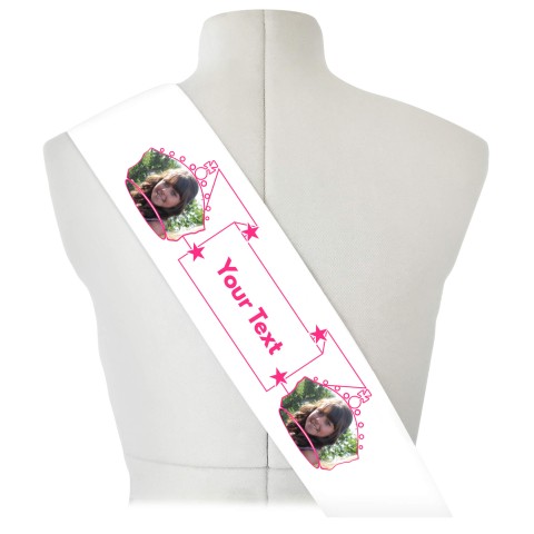 (180cm x 14cm) Hot Pink (Fuchsia) Mock Suede Polyester Fabric (Personalised with Text)