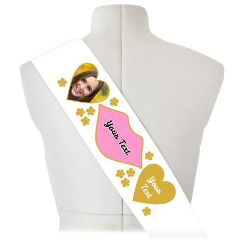 (180cm x 14cm) Gold Mock Suede Polyester Fabric (Personalised with Text)