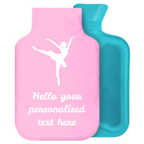2 Litre (Ballet Icon) Baby Pink Soft Velvet Polyester Fabric Removable Cover (Personalised with Text)