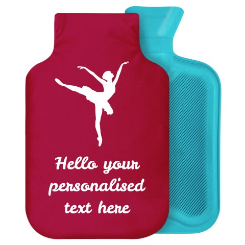 2 Litre (Ballet Icon) Burgundy Soft Velvet Polyester Fabric Removable Cover (Personalised with Text)