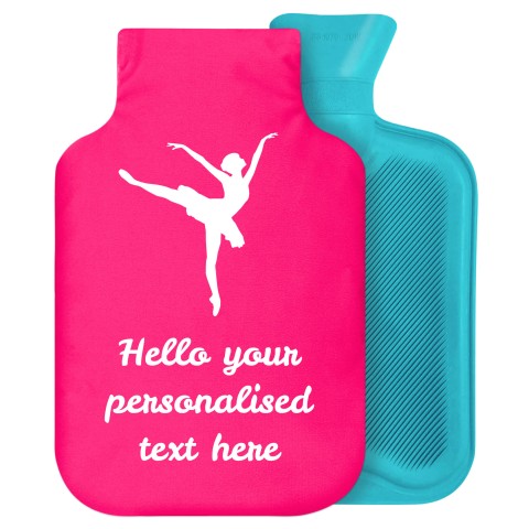 2 Litre (Ballet Icon) Hot Pink (Fuchsia) Soft Velvet Polyester Fabric Removable Cover (Personalised with Text)