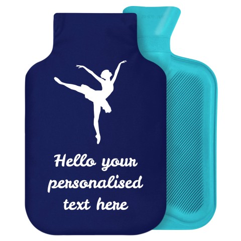 2 Litre (Ballet Icon) Navy Blue Soft Velvet Polyester Fabric Removable Cover (Personalised with Text)
