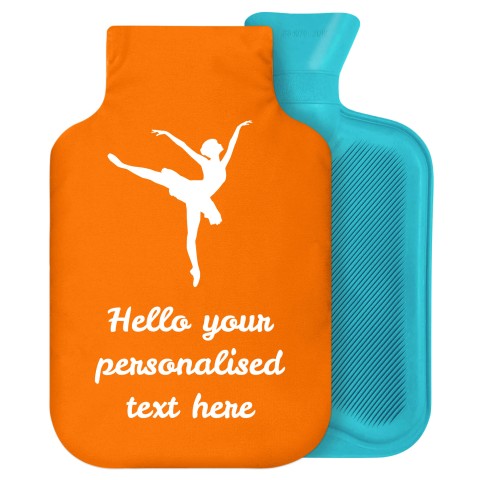 2 Litre (Ballet Icon) Burnt Orange Soft Velvet Polyester Fabric Removable Cover (Personalised with Text)