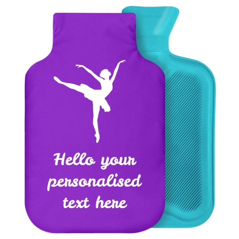 2 Litre (Ballet Icon) Purple Soft Velvet Polyester Fabric Removable Cover (Personalised with Text)
