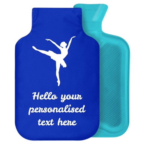 2 Litre (Ballet Icon) Royal Blue Soft Velvet Polyester Fabric Removable Cover (Personalised with Text)
