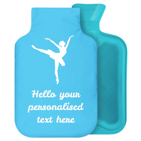 2 Litre (Ballet Icon) Sky Blue Soft Velvet Polyester Fabric Removable Cover (Personalised with Text)