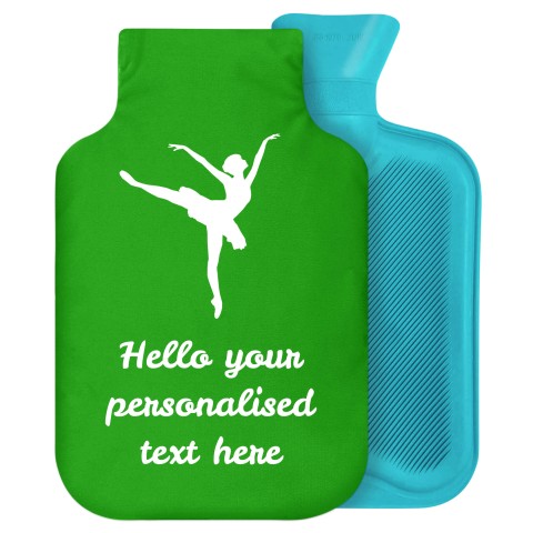 2 Litre (Ballet Icon) Bright Green Soft Velvet Polyester Fabric Removable Cover (Personalised with Text)