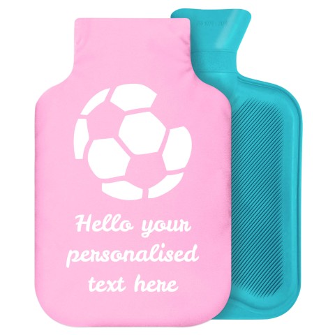 2 Litre (Football Icon) Baby Pink Soft Velvet Polyester Fabric Removable Cover (Personalised with Text)