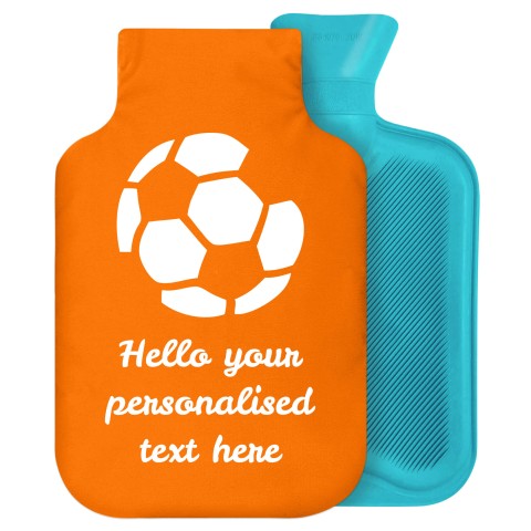 2 Litre (Football Icon) Burnt Orange Soft Velvet Polyester Fabric Removable Cover (Personalised with Text)