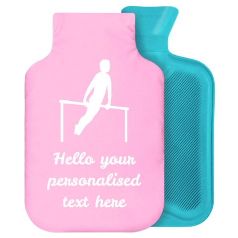 2 Litre (Gymnastics Icon) Baby Pink Soft Velvet Polyester Fabric Removable Cover (Personalised with Text)