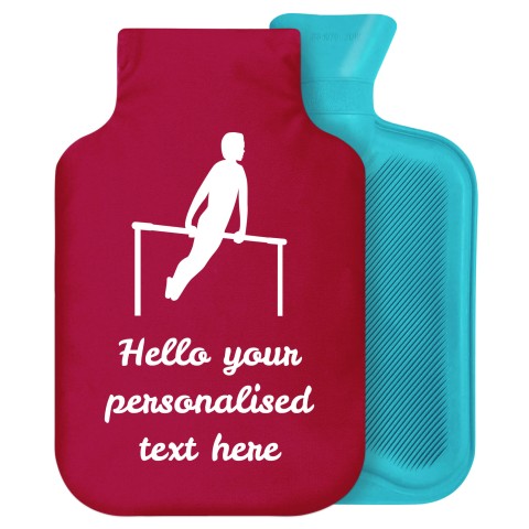 2 Litre (Gymnastics Icon) Burgundy Soft Velvet Polyester Fabric Removable Cover (Personalised with Text)