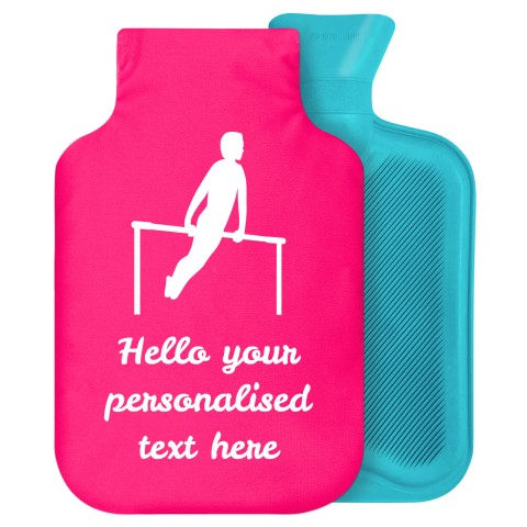 2 Litre (Gymnastics Icon) Hot Pink (Fuchsia) Soft Velvet Polyester Fabric Removable Cover (Personalised with Text)
