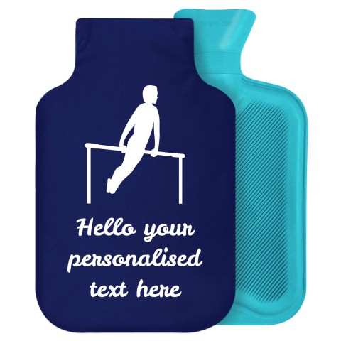 2 Litre (Gymnastics Icon) Navy Blue Soft Velvet Polyester Fabric Removable Cover (Personalised with Text)