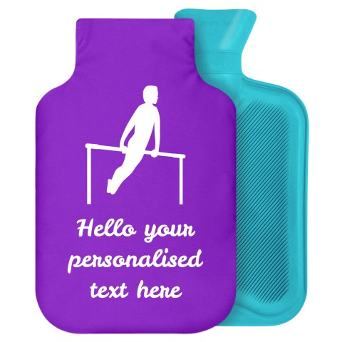 2 Litre (Gymnastics Icon) Purple Soft Velvet Polyester Fabric Removable Cover (Personalised with Text)