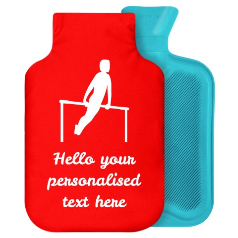 2 Litre (Gymnastics Icon) Red Soft Velvet Polyester Fabric Removable Cover (Personalised with Text)