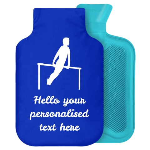 2 Litre (Gymnastics Icon) Royal Blue Soft Velvet Polyester Fabric Removable Cover (Personalised with Text)