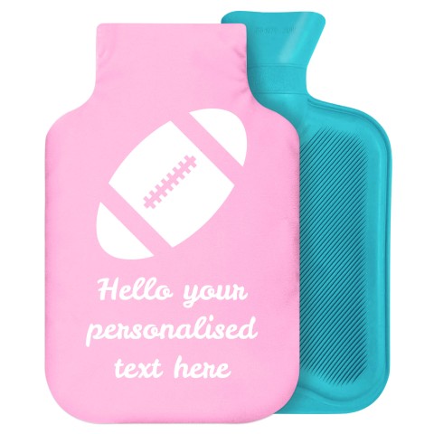 2 Litre (Rugby Icon) Baby Pink Soft Velvet Polyester Fabric Removable Cover (Personalised with Text)