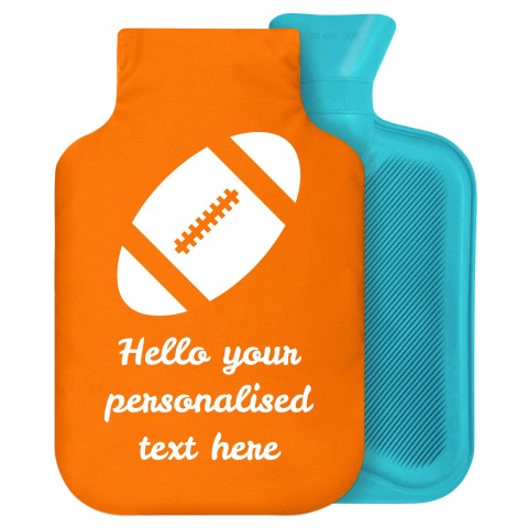2 Litre (Rugby Icon) Burnt Orange Soft Velvet Polyester Fabric Removable Cover (Personalised with Text)