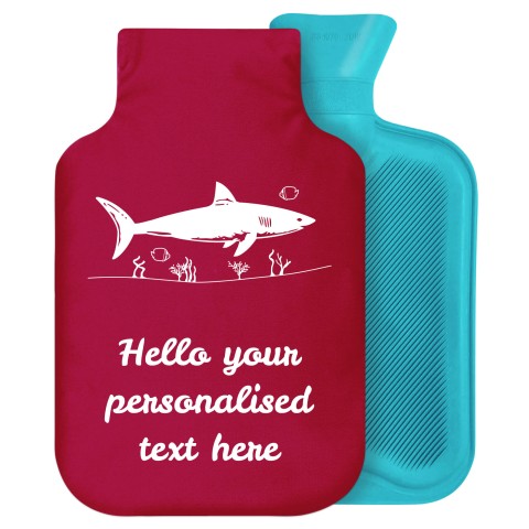 2 Litre (Shark Icon) Burgundy Soft Velvet Polyester Fabric Removable Cover (Personalised with Text)