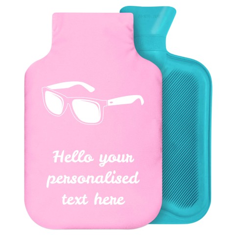 2 Litre (Sunglasses Icon) Baby Pink Soft Velvet Polyester Fabric Removable Cover (Personalised with Text)
