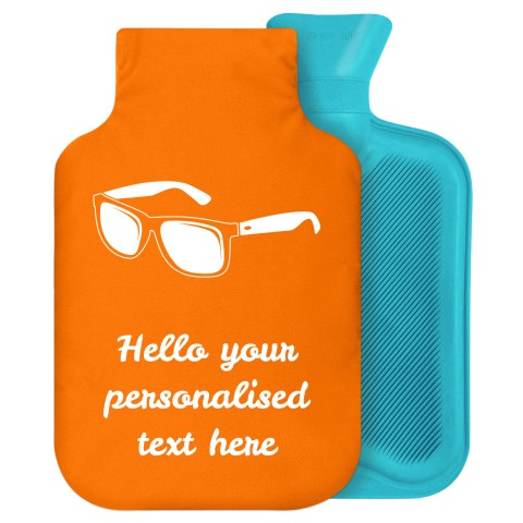 2 Litre (Sunglasses Icon) Burnt Orange Soft Velvet Polyester Fabric Removable Cover (Personalised with Text)