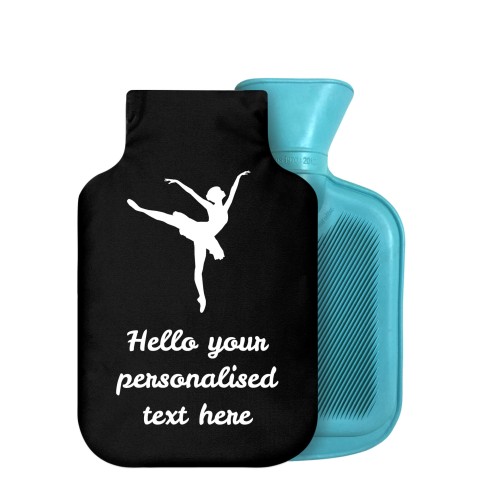 - 750ml Highlight (Stock Available Colour) (Ballet Icon) Black Soft Velvet Polyester Fabric Removable Cover (Optional Personalised Gift Text)