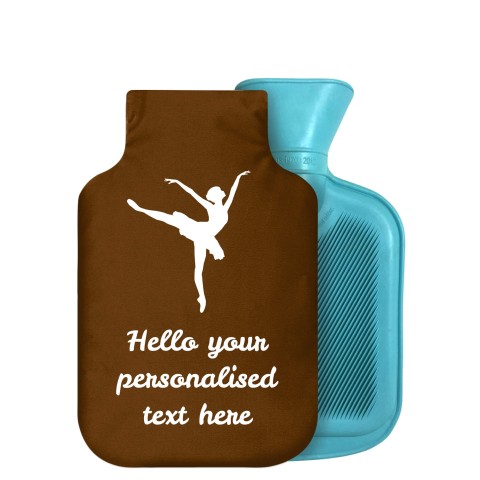 - 750ml Highlight (Stock Available Colour) (Ballet Icon) Brown Soft Velvet Polyester Fabric Removable Cover (Optional Personalised Gift Text)